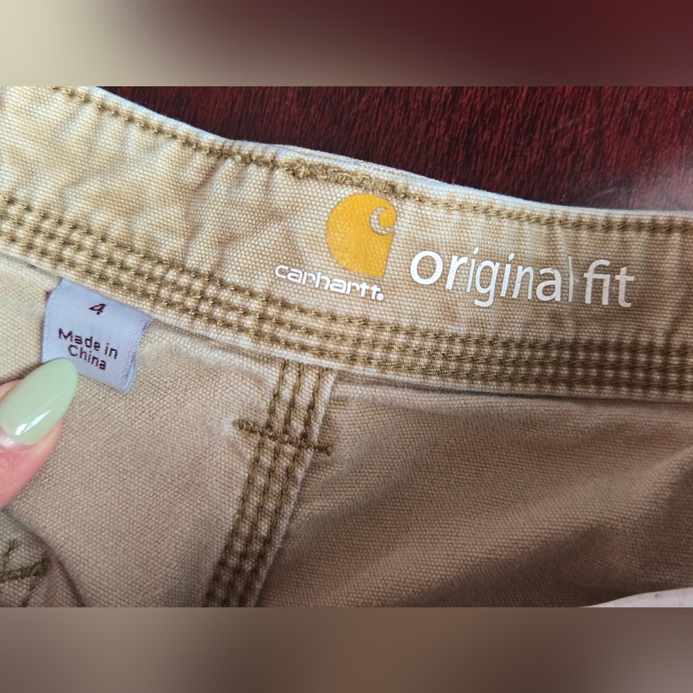 VTG Style Carhartt Carpenter Shorts Tan - Size 4 Spring 18 - Picture 7 of 9